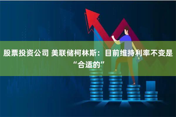 股票投资公司 美联储柯林斯：目前维持利率不变是“合适的”
