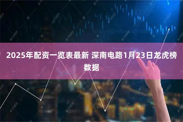 2025年配资一览表最新 深南电路1月23日龙虎榜数据